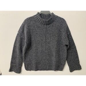 Smartwool Womens Merino Wool Bell Meadow Sweater Gray Ribbed Cozy Size Large